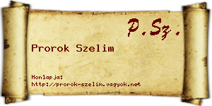 Prorok Szelim névjegykártya